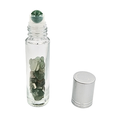Flacon en verre - Aventurine verte (10 ml)- Pour garder vos huiles préférées